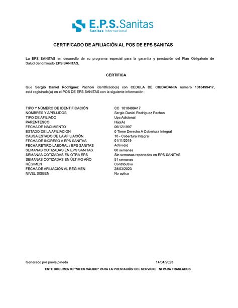 certificado eps sanitas en linea|¡Bienvenidos!